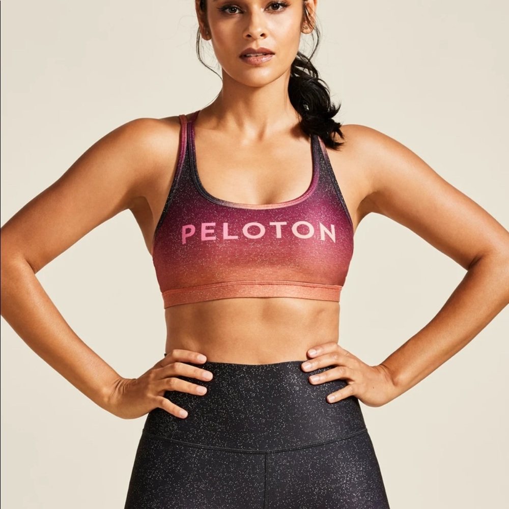 Peloton With Sunrise Fade Strappy Bra XS